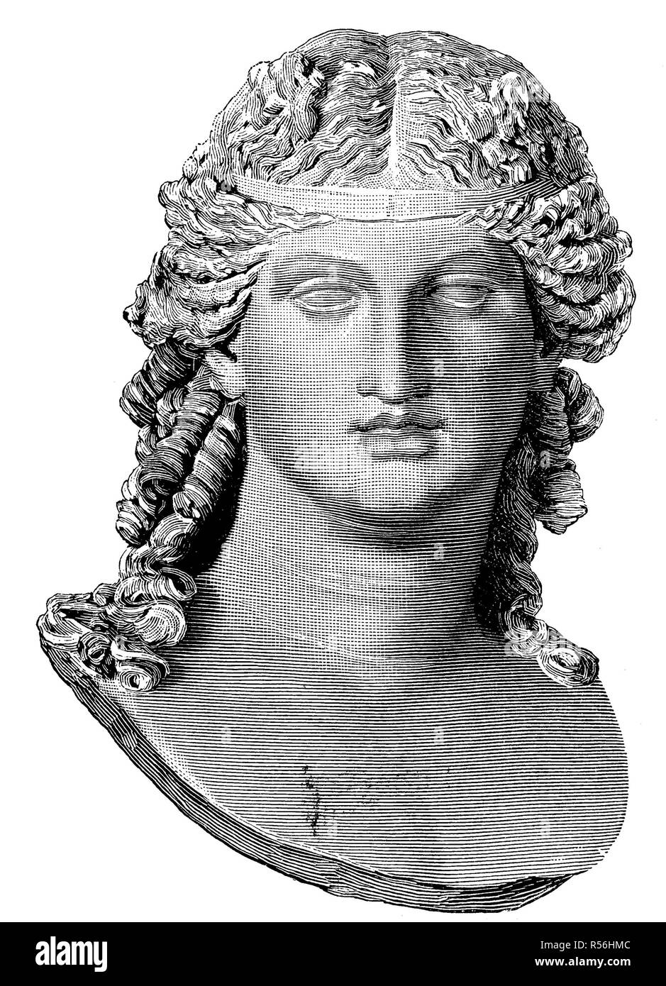 Dionysos, der Gott der Weinlese, Weinbau und Wein, der rituellen Wahnsinn, Fruchtbarkeit, Theater und religiöse Ekstase in alten Stockfoto