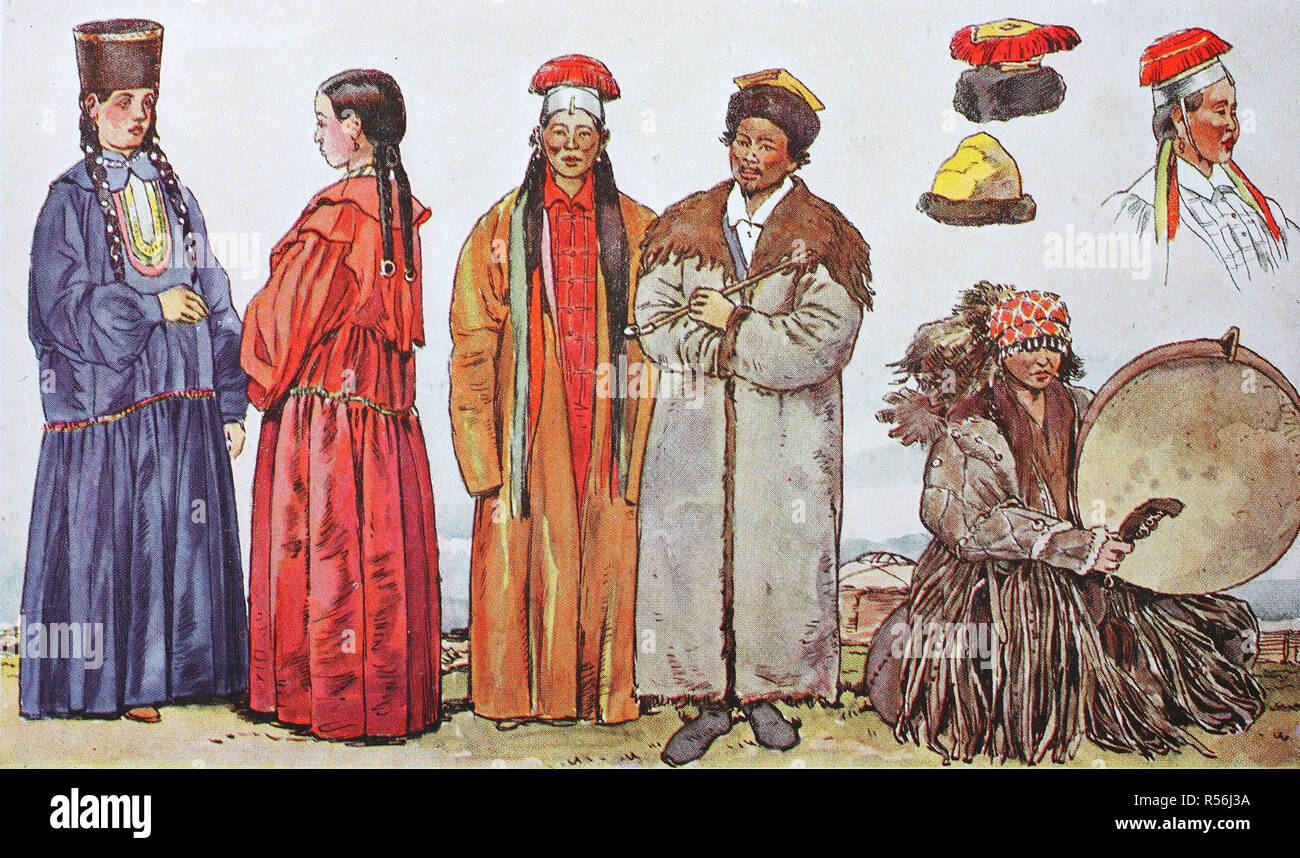Mode, historische Kleidung in Turkestan, Illustration, Turkestan Stockfoto