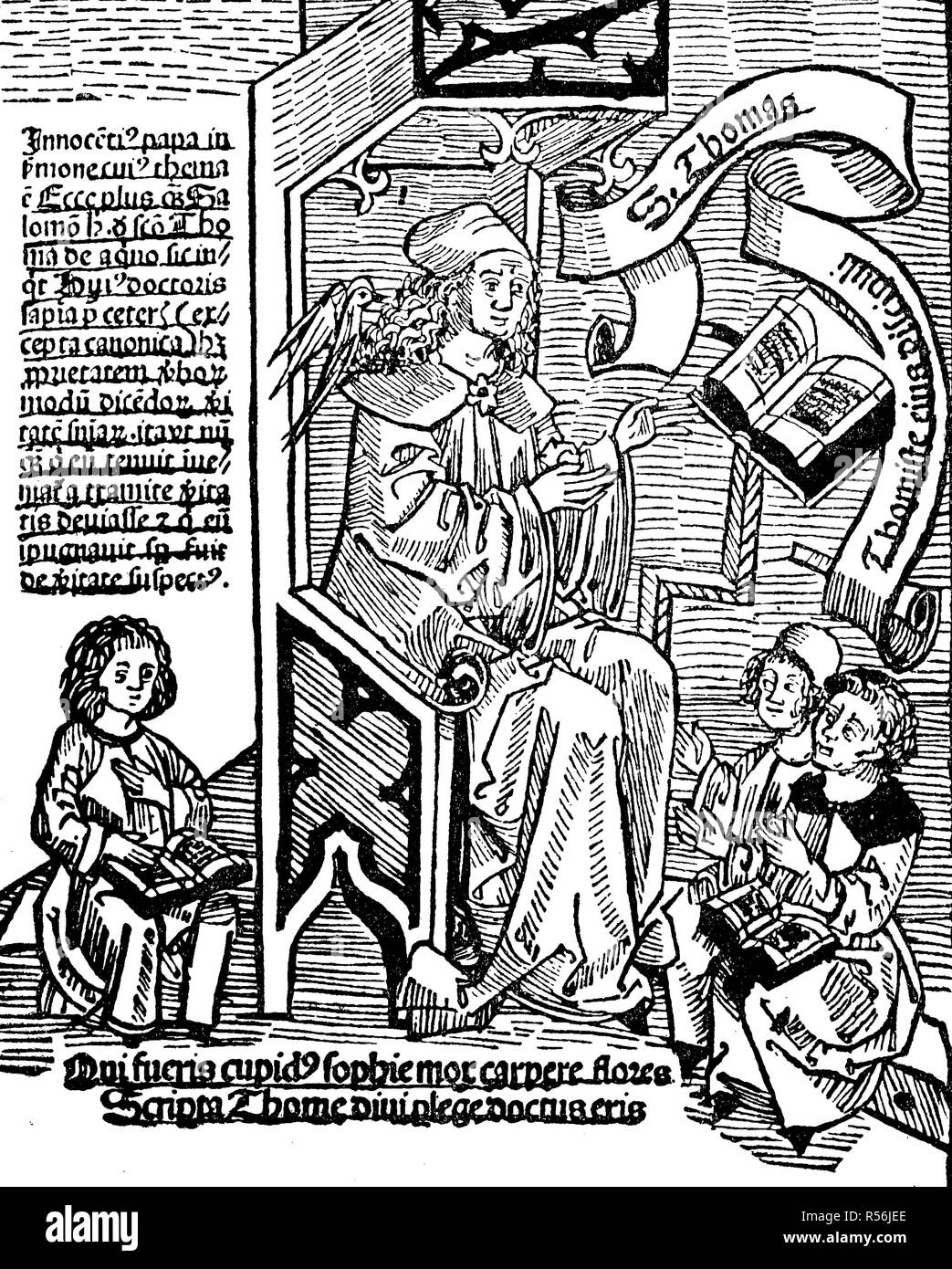 Der heilige Thomas von Aquin, Thomas von Aquino, 1225-1274, ein italienischer Dominikaner mönch, Priester und Arzt der Kirche Stockfoto