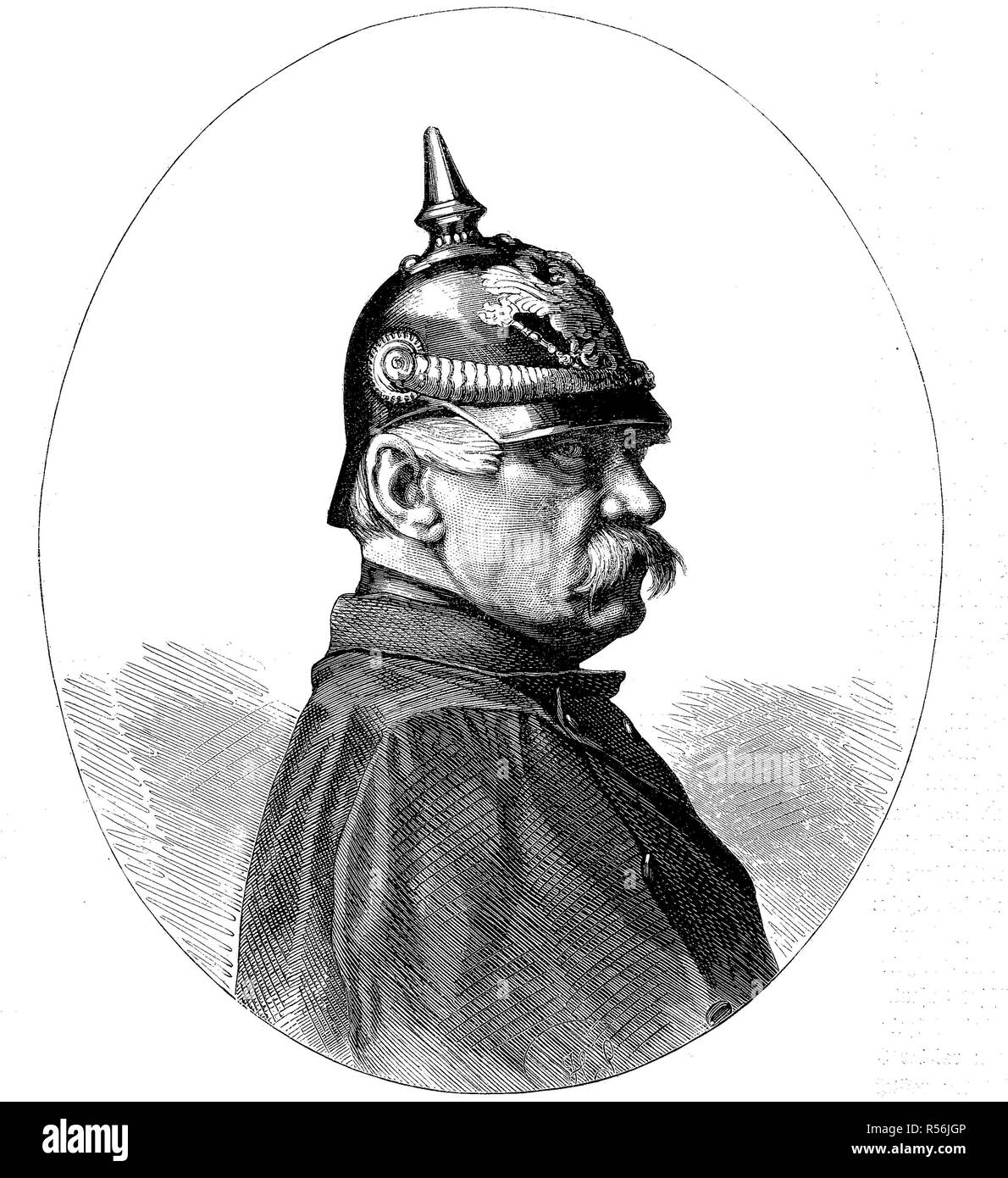 Albrecht Theodor Emil Graf von Roon 30 April 1803-23 Februar 1879, Preußischer Soldat und Staatsmann, Holzschnitt, Deutschland Stockfoto