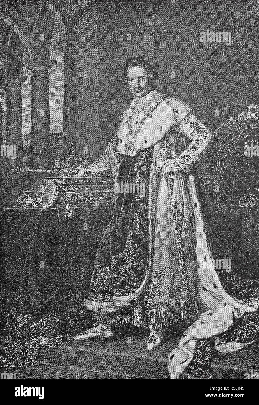 Ludwig I., 25. August 1786, vom 29. Februar 1868, König von Bayern, Gemälde von Joseph Karl Stieler, 1826 Stockfoto