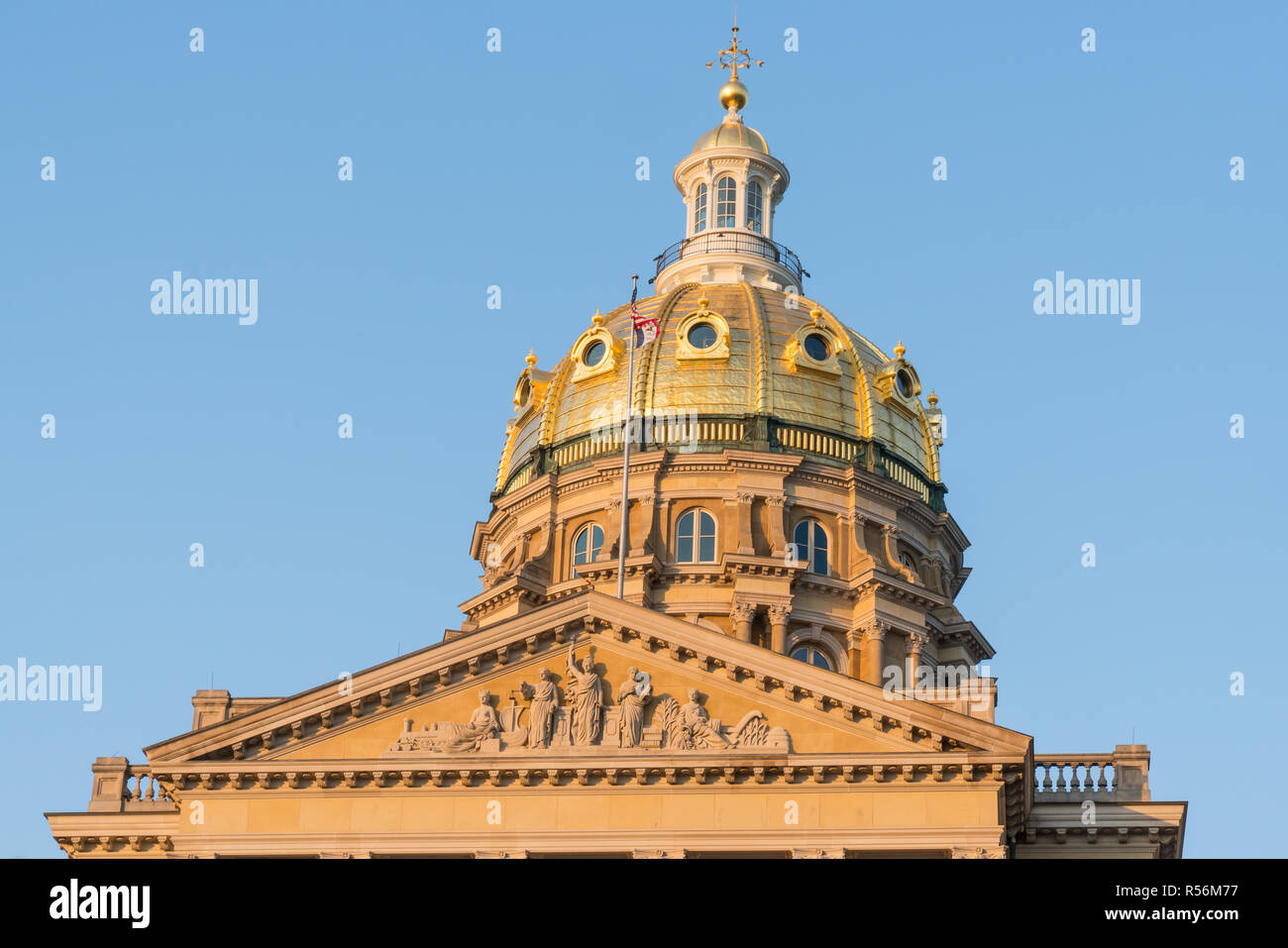 Kuppel der Iowa State Capitol Building in Des Moines, Iowa Stockfoto