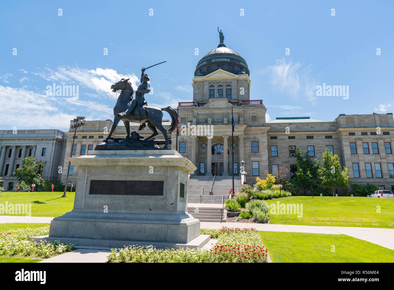 HELENA, MEINE - Juli 8, 2018: Thomas Francis Meagher Statue an der Montana State Capital Building in Helena, Montana Stockfoto