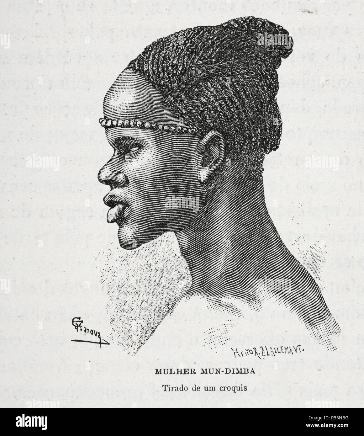 Mulher Mun-dimba. Eine Frau aus Mundimba, Kamerun. Dahomey und der Dahomans: In den Journalen von zwei Missionen zum König von Dahomey. London, 1851. Quelle:10097. d. 21. Stockfoto