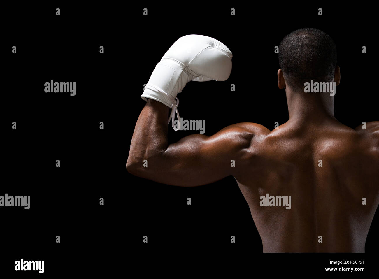 Rückansicht eines Boxers Stockfoto