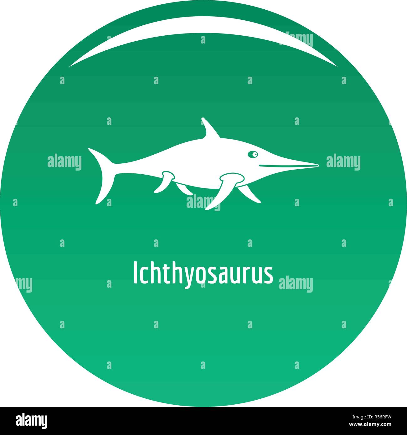 Ichthyosaurus Symbol. Einfache Abbildung von ichthyosaurus Vektor Icon für das Design grün Stock Vektor