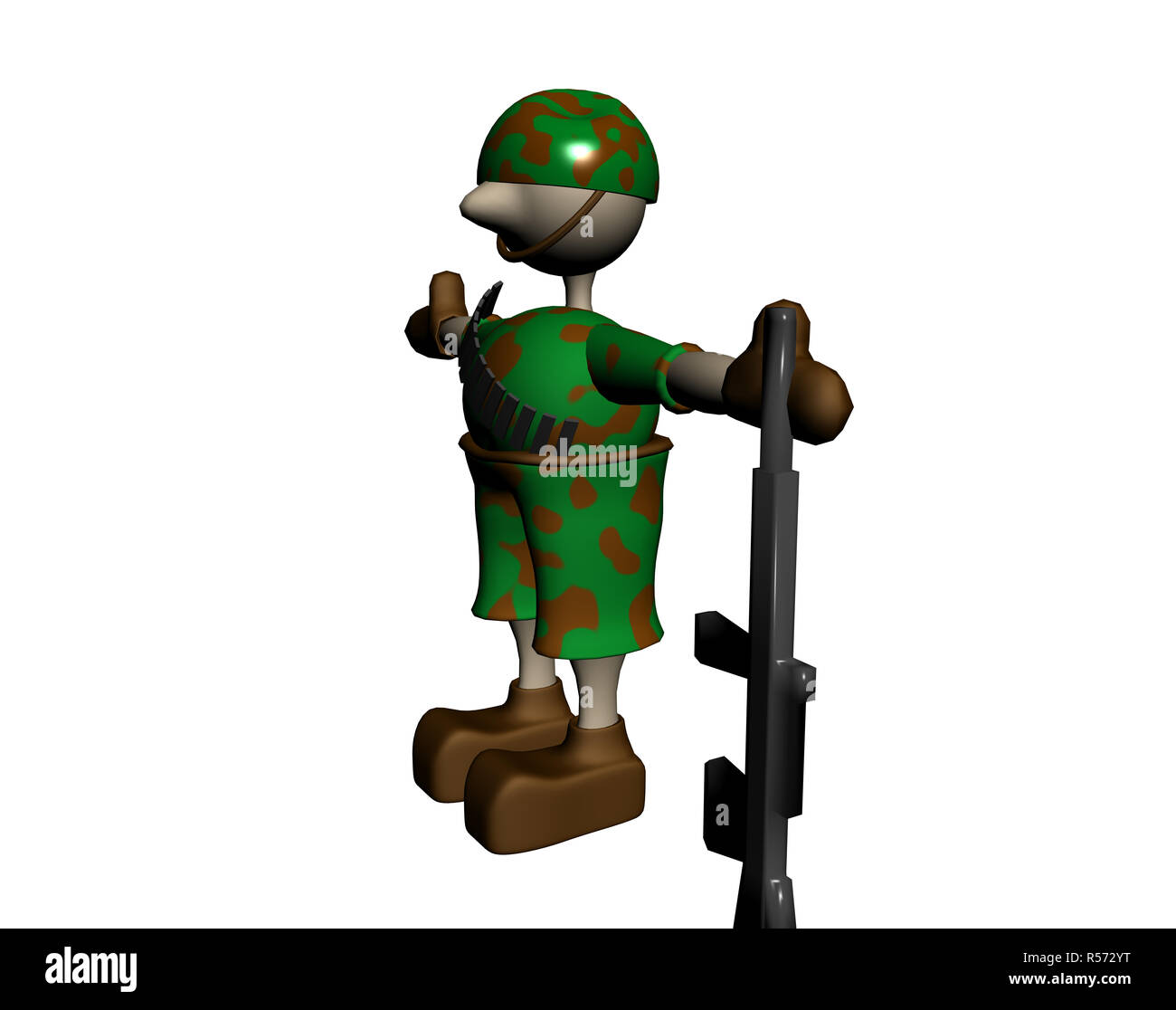 Cartoon Soldat isoliert Stockfoto