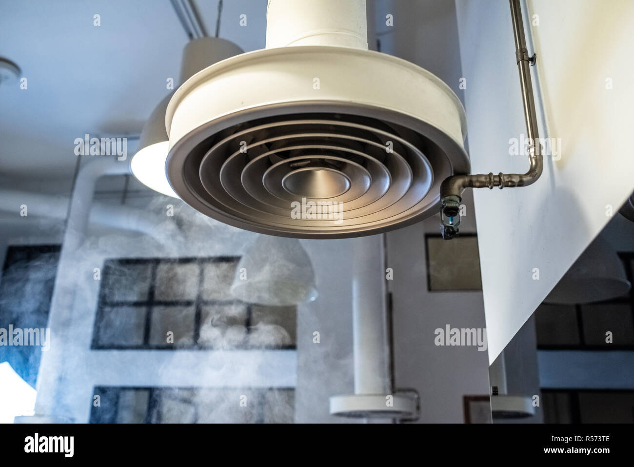 Rauch Dunstabzugshaube in einem industriellen Küche. Stockfoto