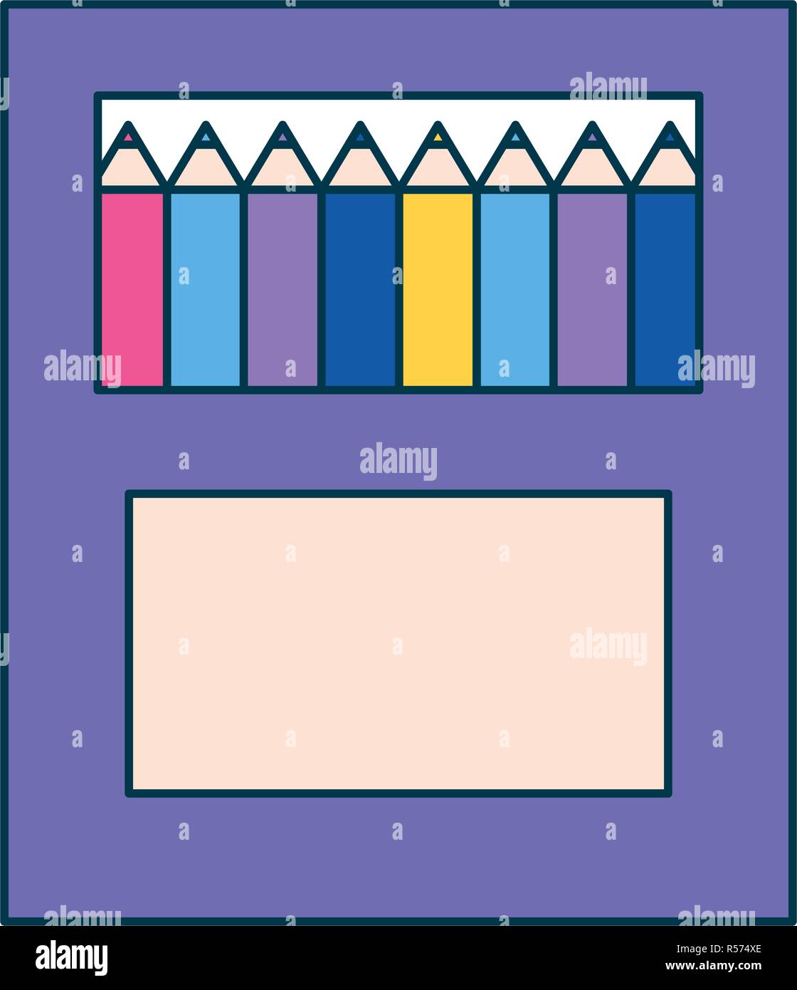 Bildung bleistifte Box auf weißem Hintergrund Vector Illustration Stock Vektor