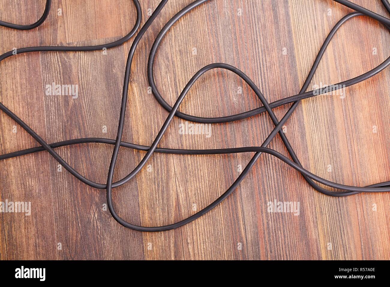Kabel auf dem Boden Stockfoto