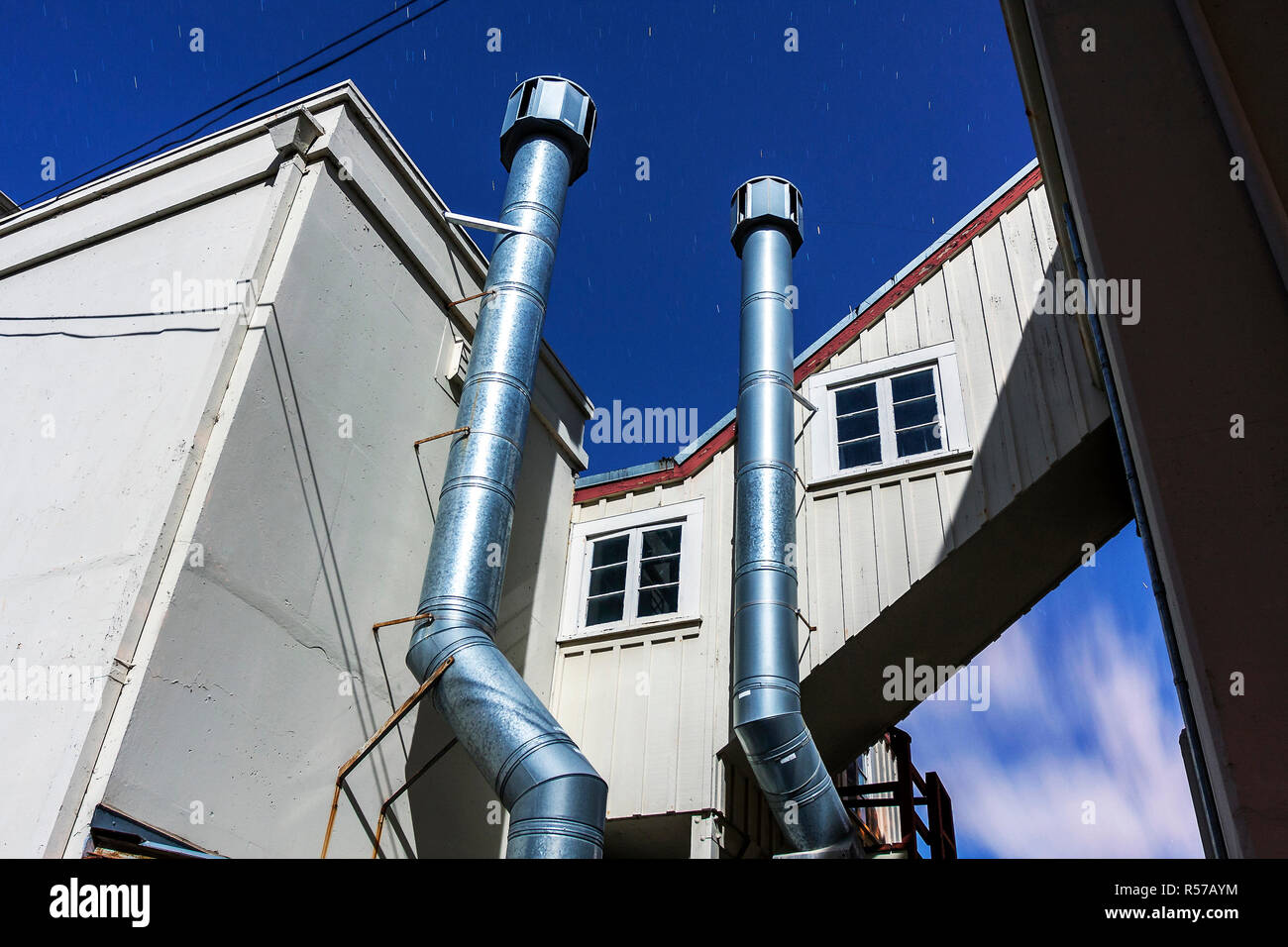 Luftdüsen und Windows Stockfoto