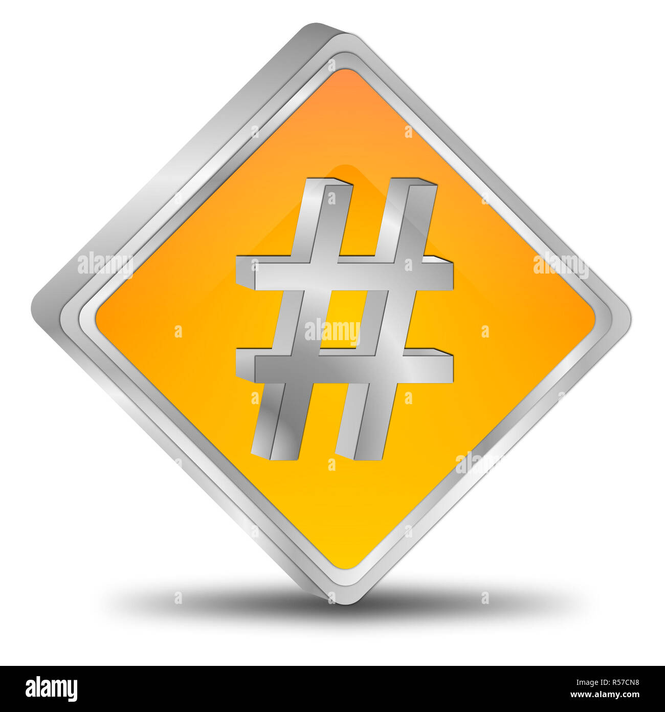 Orange Hashtag" - 3D-Darstellung Stockfoto