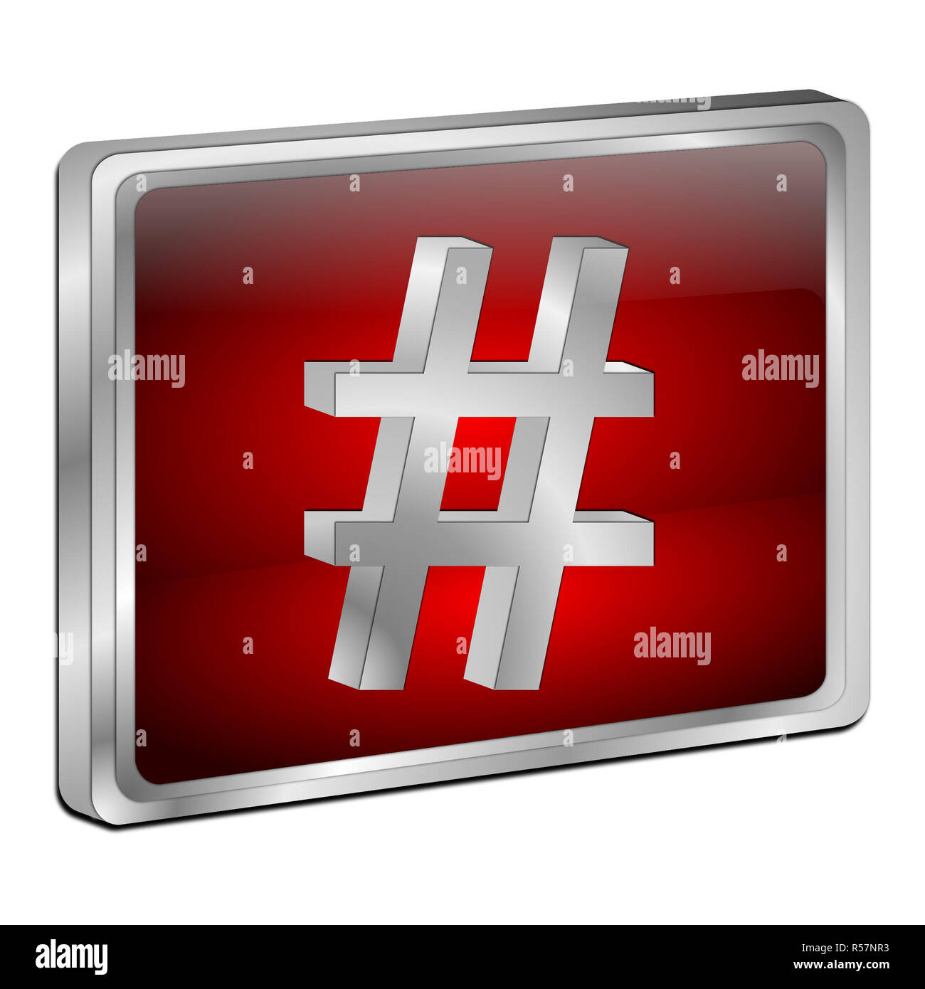 Red Hashtag" - 3D-Darstellung Stockfoto