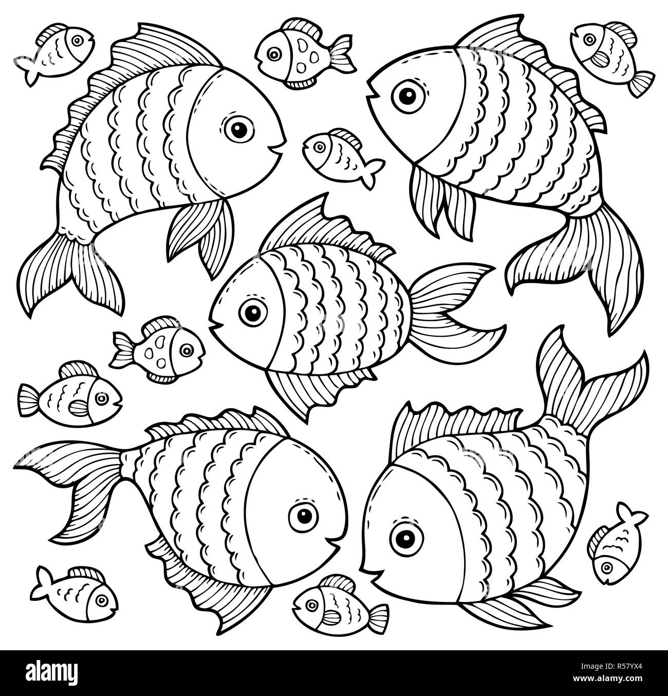 Fisch Zeichnungen Thema Bild 3 Stockfoto