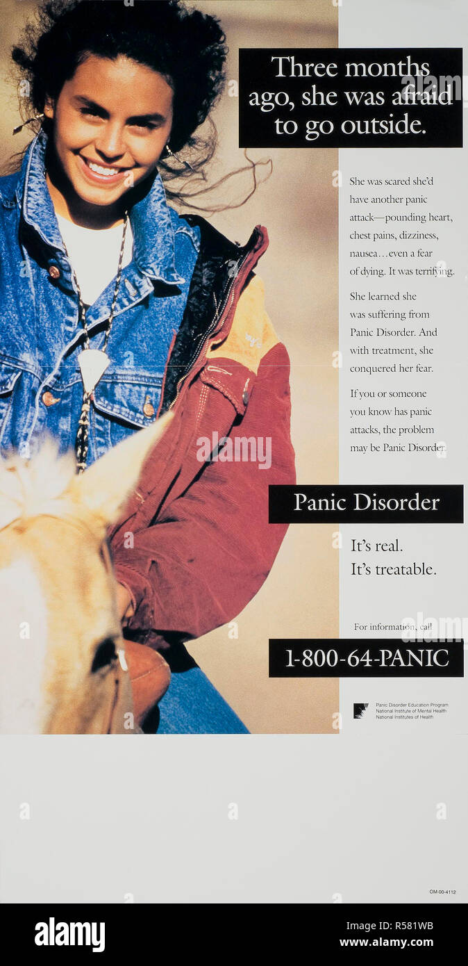 Psychische Gesundheit Poster - vor drei Monaten, sie hatte Angst, nach draußen zu gehen - Öffentlicher Dienst Poster Stockfoto