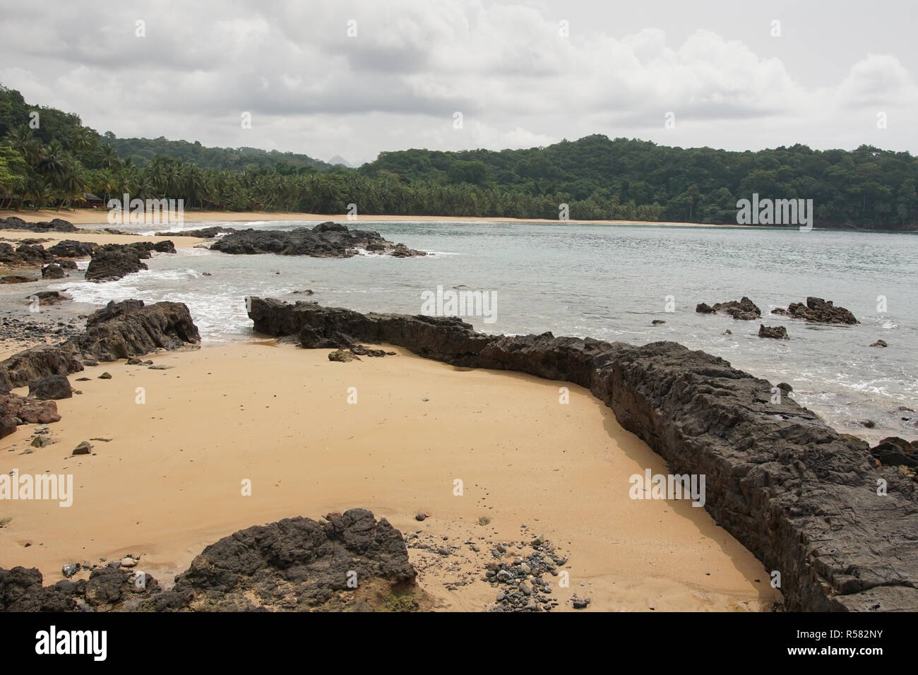 Praia coco auf der Insel Principe, Sao Tome und Principe Stockfoto