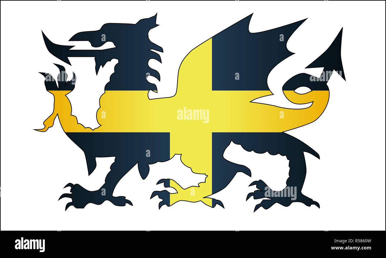 Welsh Dragon Saint David Flagge Stockfoto