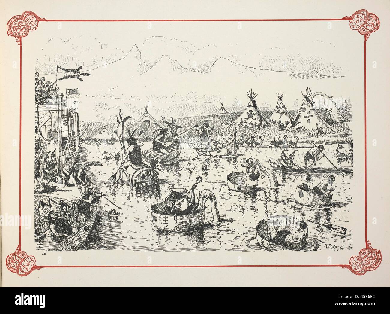 Die Flotte an Übung. Prähistorische Peeps. Von â € oePunch.â € gezeichnet von E.T. Reed. [Mit 26 Platten.]. London: Bradbury, Agnew & Co., [1896]. Quelle: 1876.b36 peep XVII. Autor: EDWARD TENNYSON REED. Stockfoto