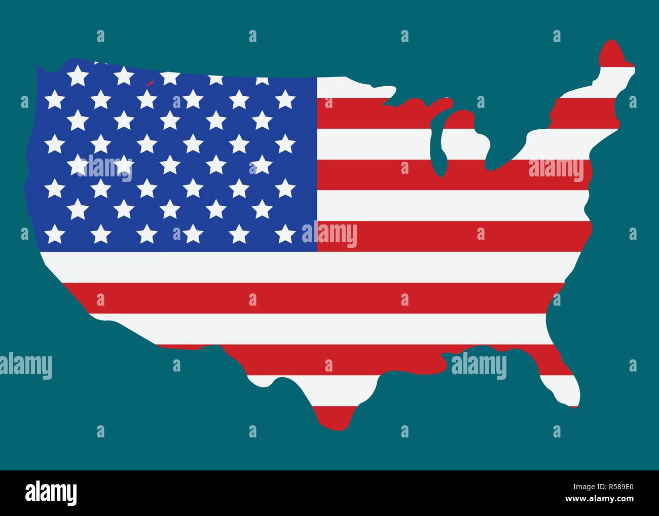 Amerikanische Flagge Symbol. Glücklich 4. Juli und der Tag der Unabhängigkeit. Vector Illustration. Stock Vektor