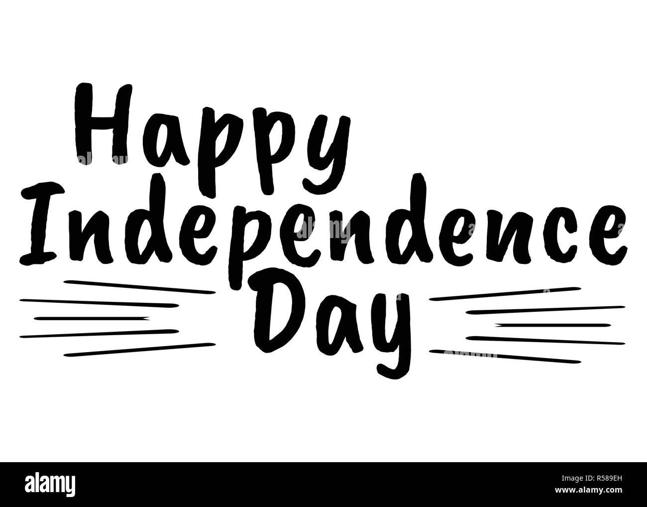 Glücklich 4. Juli und der Tag der Unabhängigkeit. Grußkarten mit der Schriftart. Vector Illustration. Stock Vektor