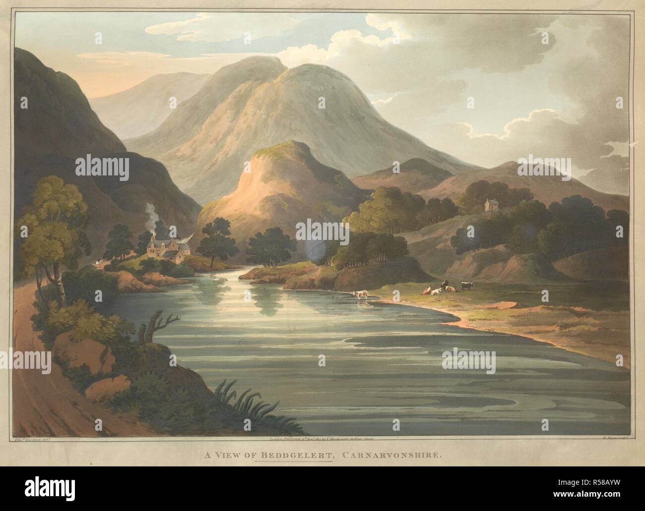 Ein Blick auf die beddgelert in Carnarvonshire. Blick auf Beddgelert in Carnarvonshire. 1814. Quelle: Karten K. Top. 46.49. Ein. Sprache: Englisch. Autor: MEYER, Henry. Stockfoto