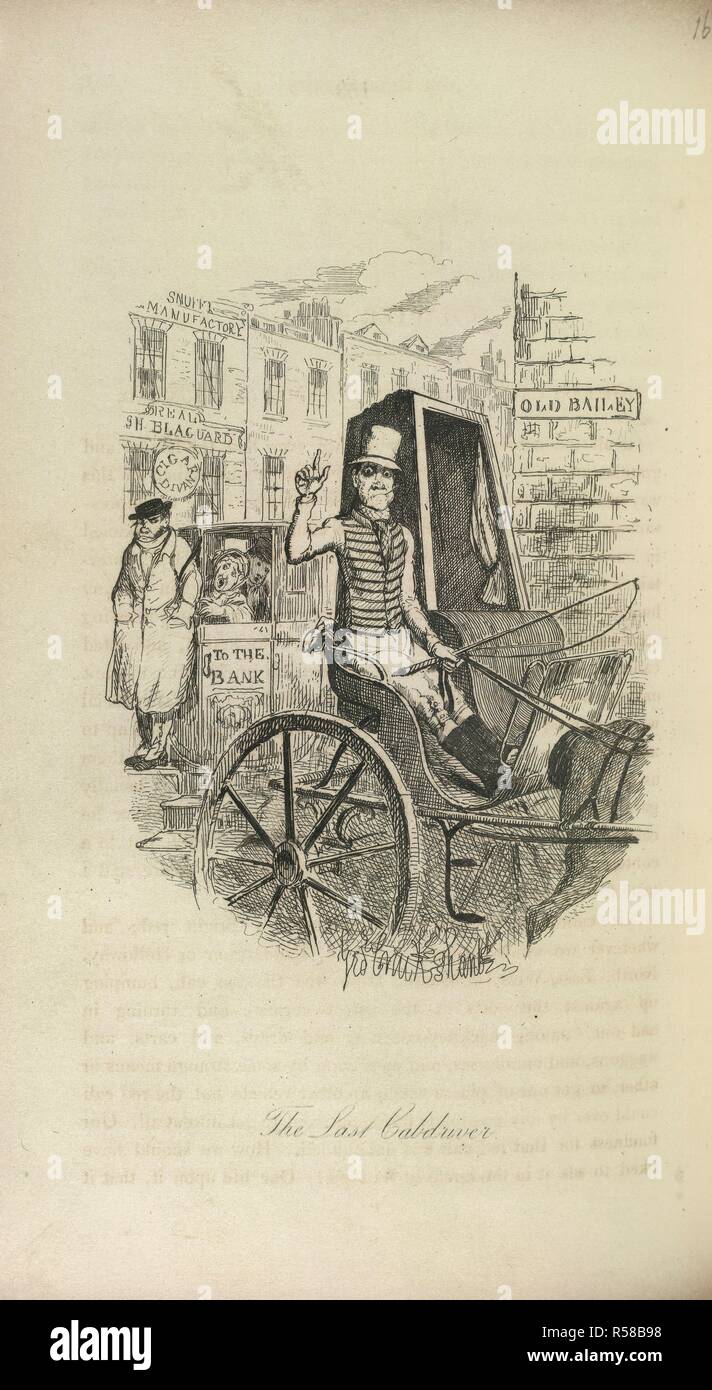 Ein Taxifahrer. Skizzen von Boz [d. h. Charles Dickens]... Mit 40 Illustrationen von George Cruikshank. Neue Edition, abgeschlossen. Chapman & Hall: London, 1839. Quelle: G. 18068, gegenüberliegenden Seite 153. Sprache: Englisch. Stockfoto