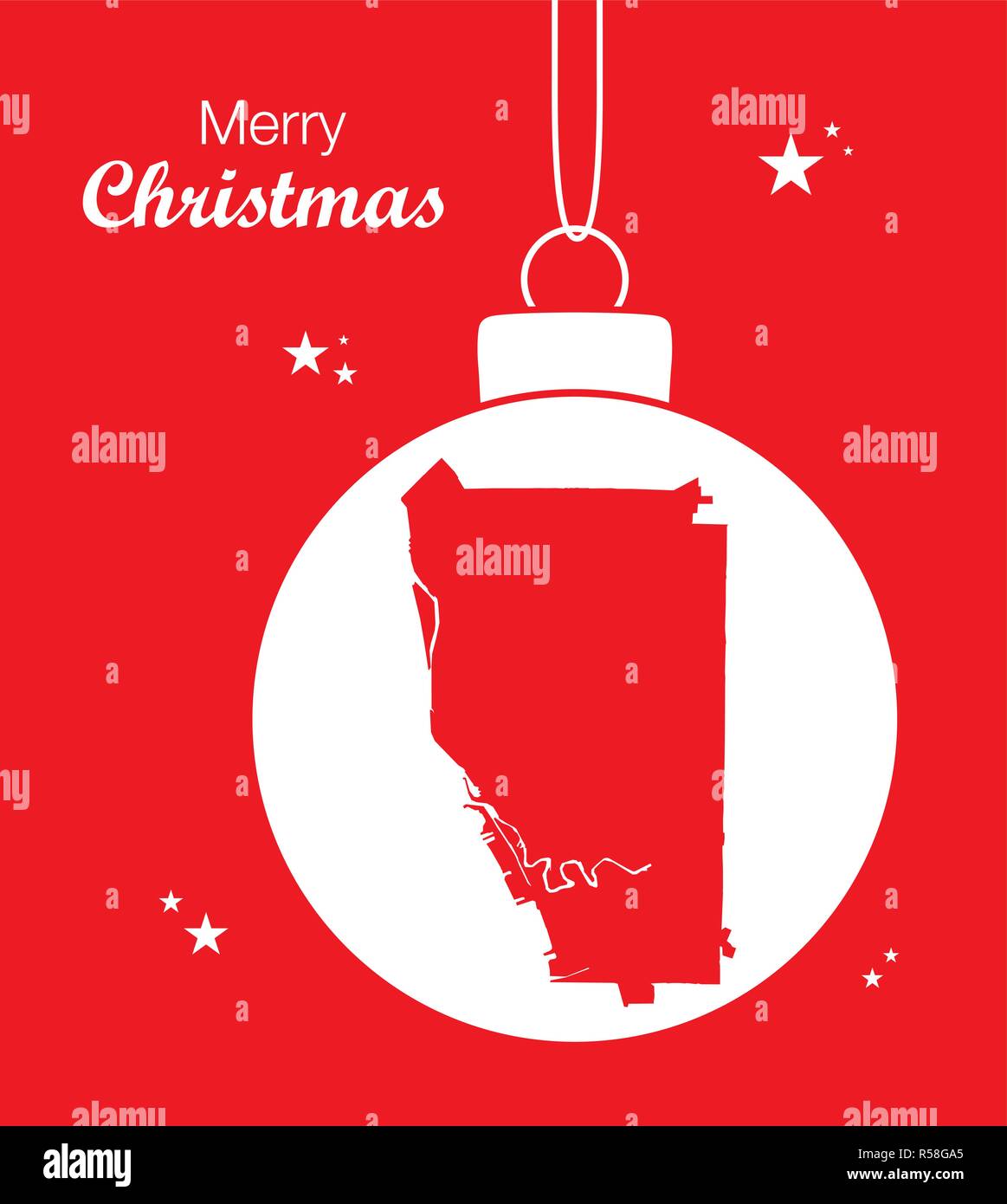 Frohe Weihnachten Abbildung Thema mit Karte von Buffalo New York Stock Vektor