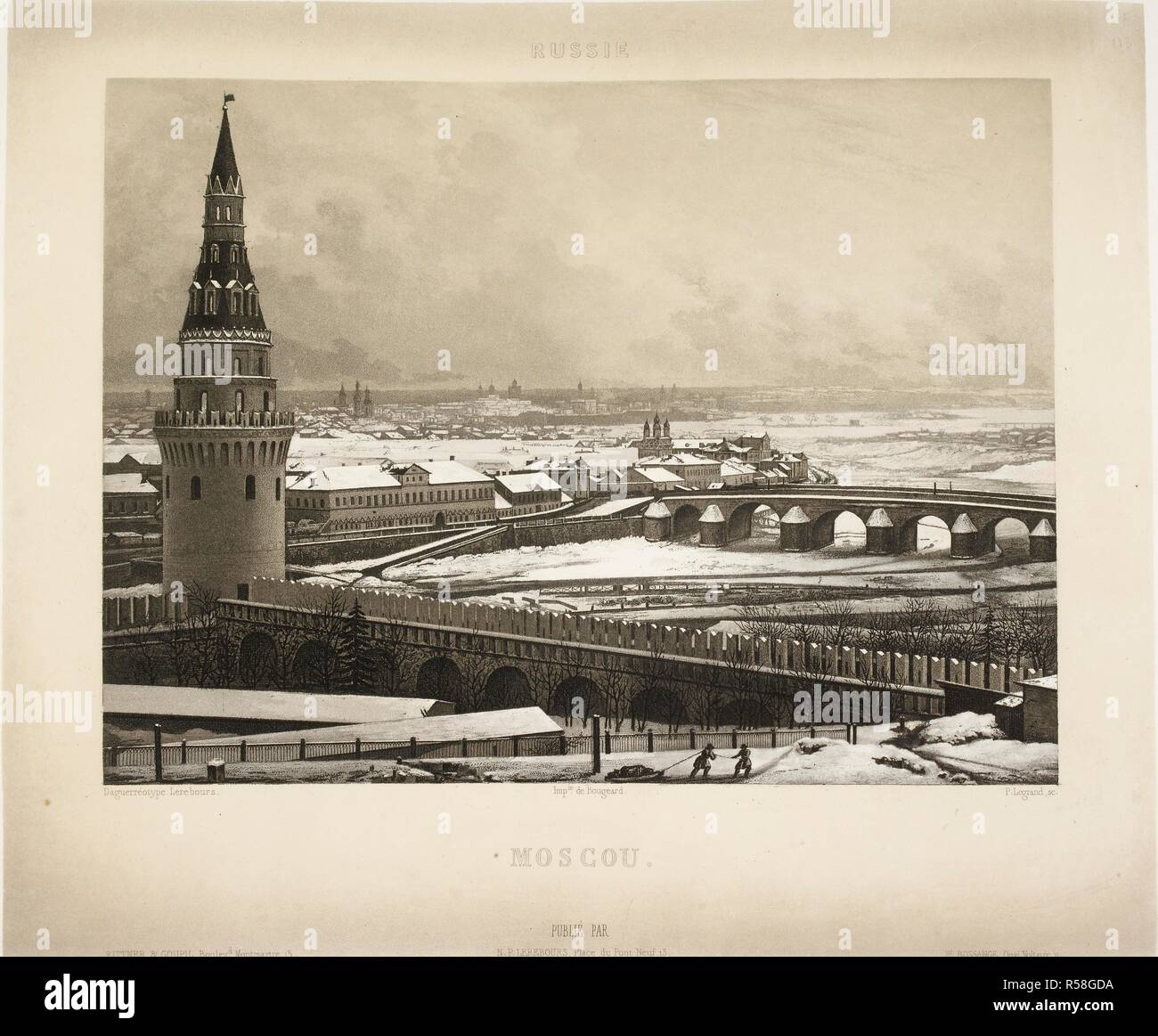 Moskau, c 1880. Ausflüge daguerriennes. Moskau, c 1840. Getönte Lithographie nach einer daguerrotypie. Quelle: 1899.ccc.18 Band 1, Plate 51. Autor: Anon. Marie Paymal Lerebours, Noel. Stockfoto