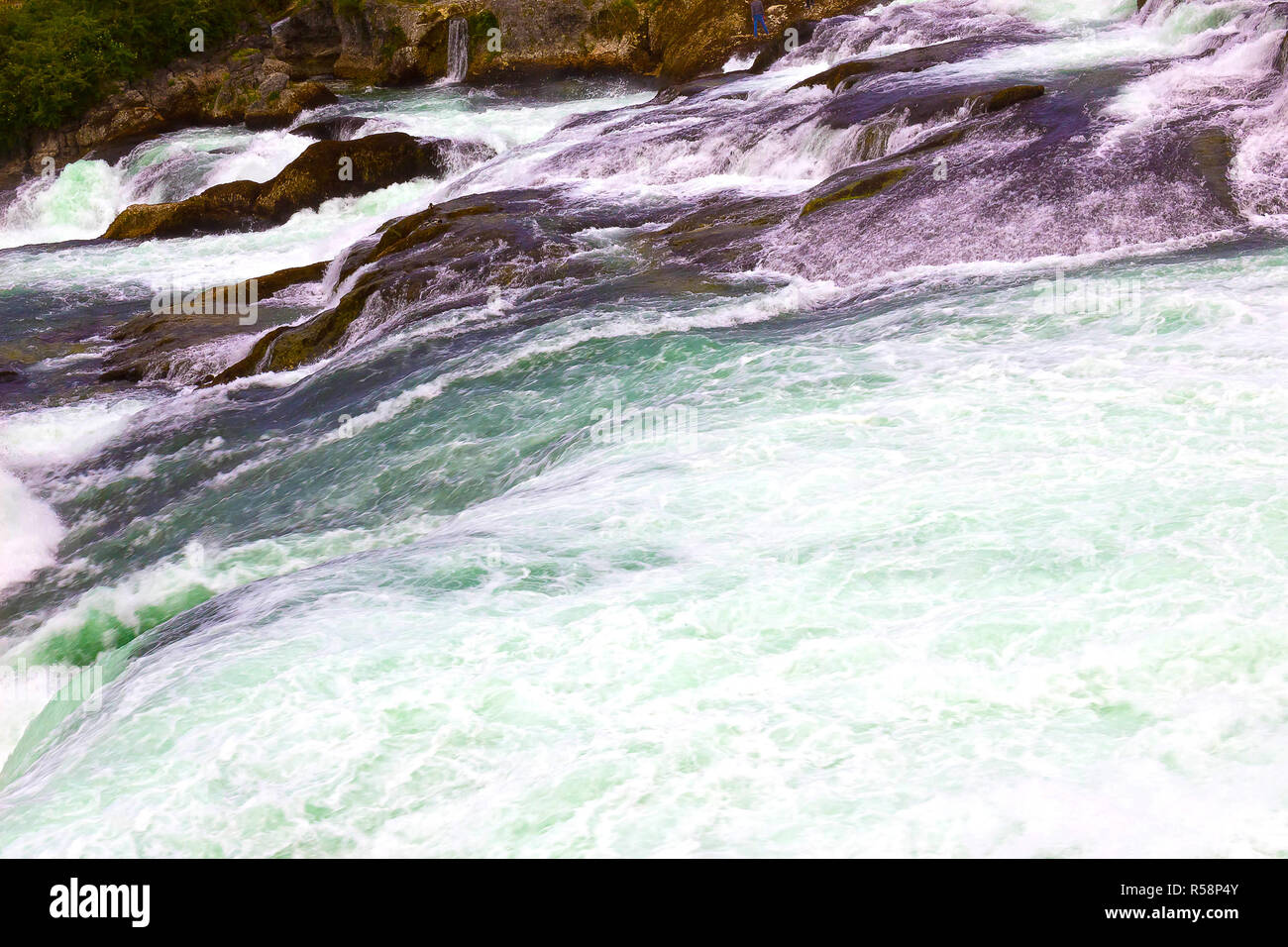 Der größte Wasserfall Europas von Rhein in der Schweiz Stockfoto