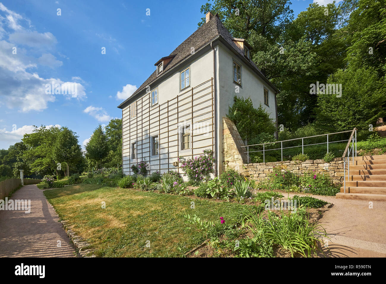 Goethes Gartenhaus im Park an der Ilm, Weimar, Thüringen Stockfoto