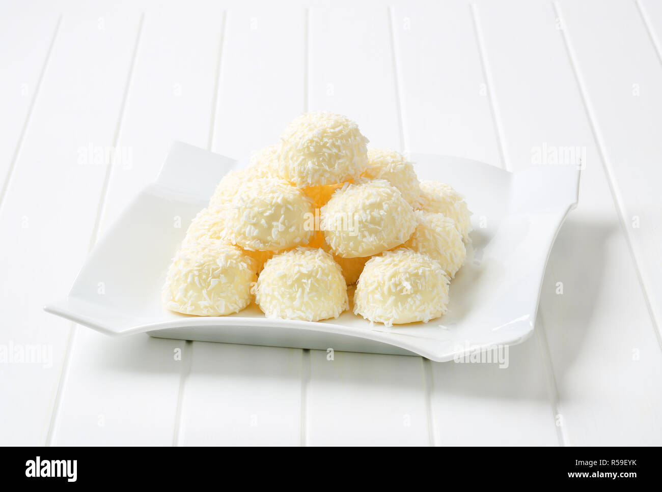 Coconut Schneeball Trüffel Stockfoto