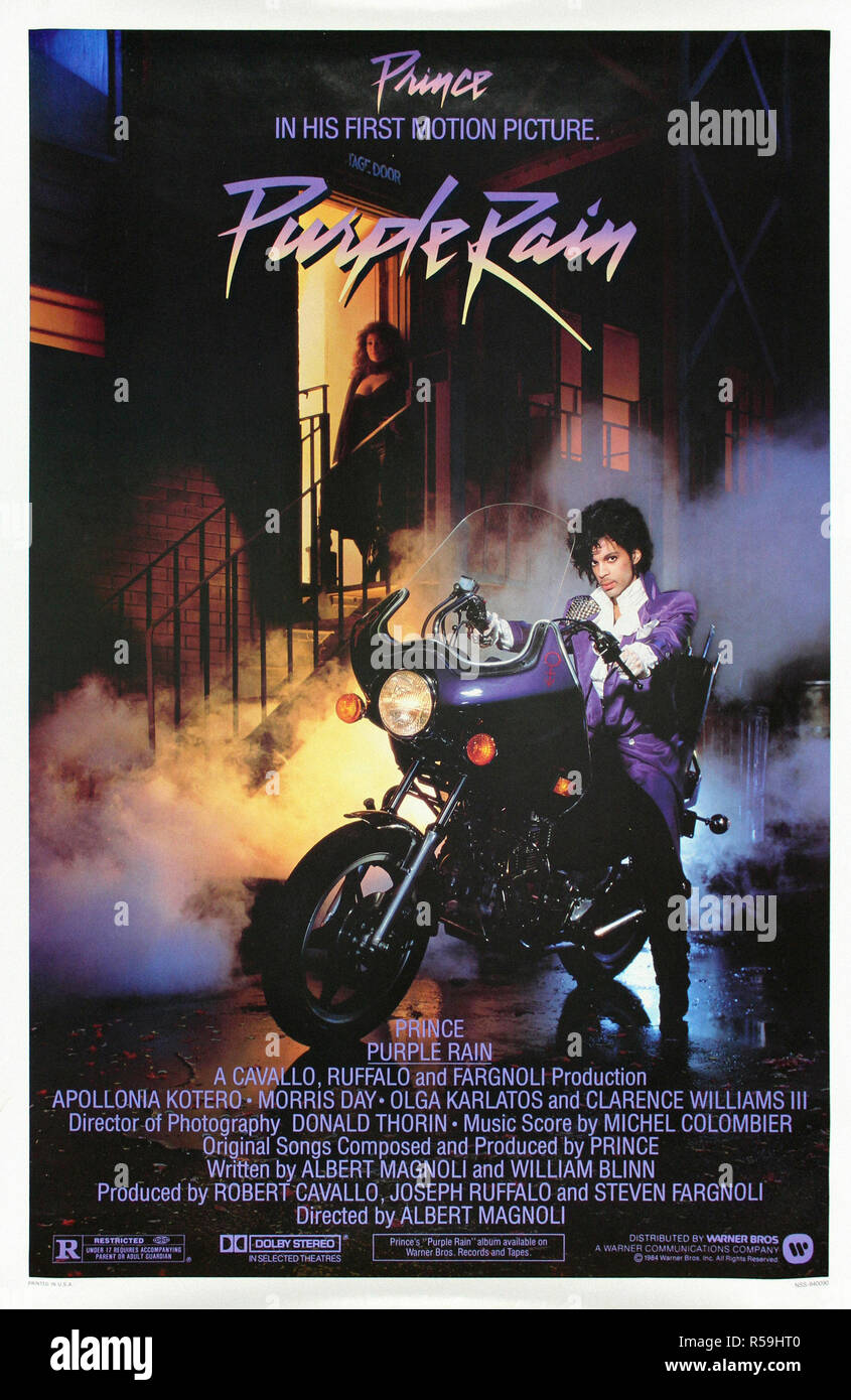 Purple Rain - Original Filmplakat Stockfoto