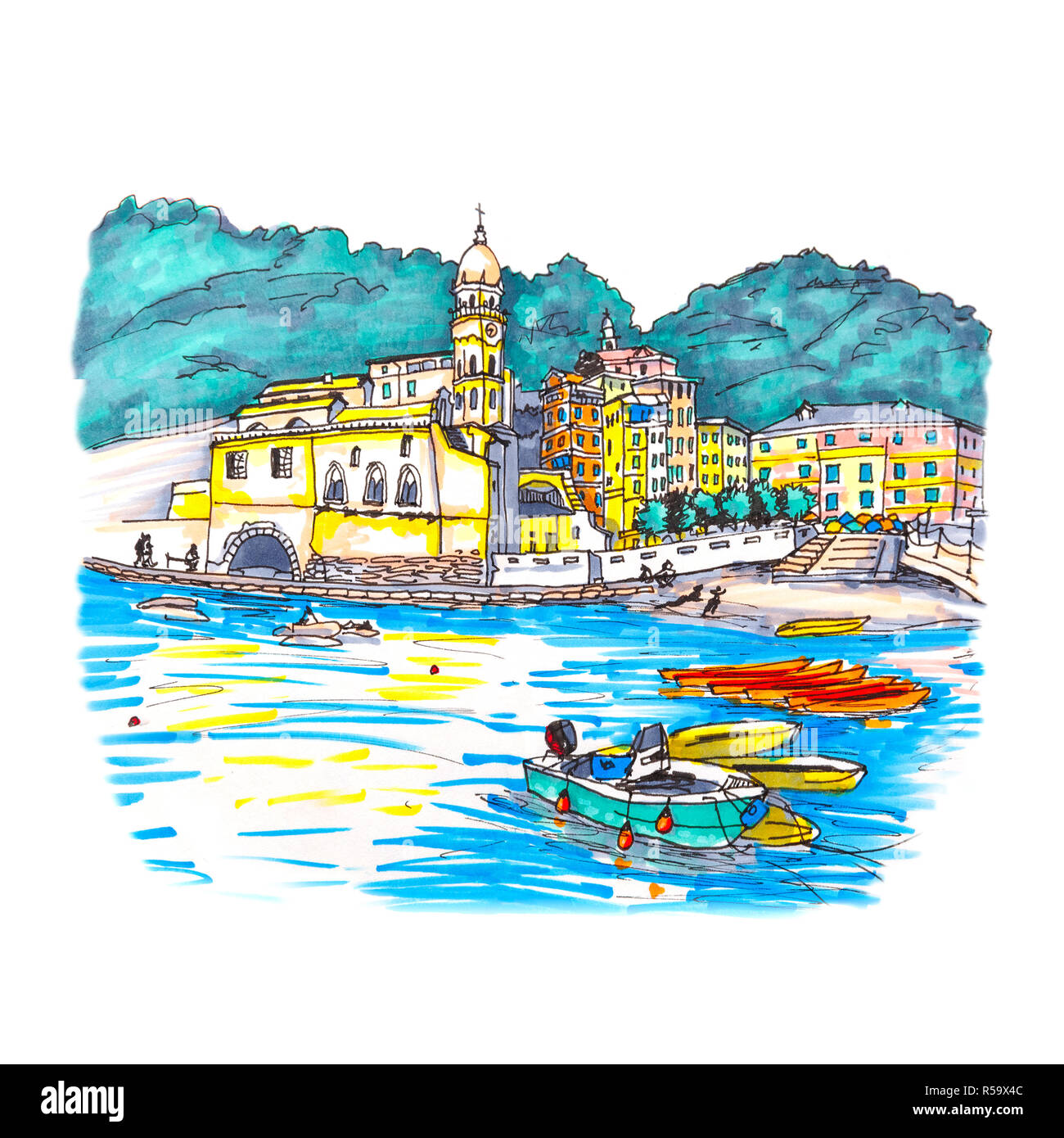 Vernazza, Cinque Terre, Ligurien, Italien Stockfoto