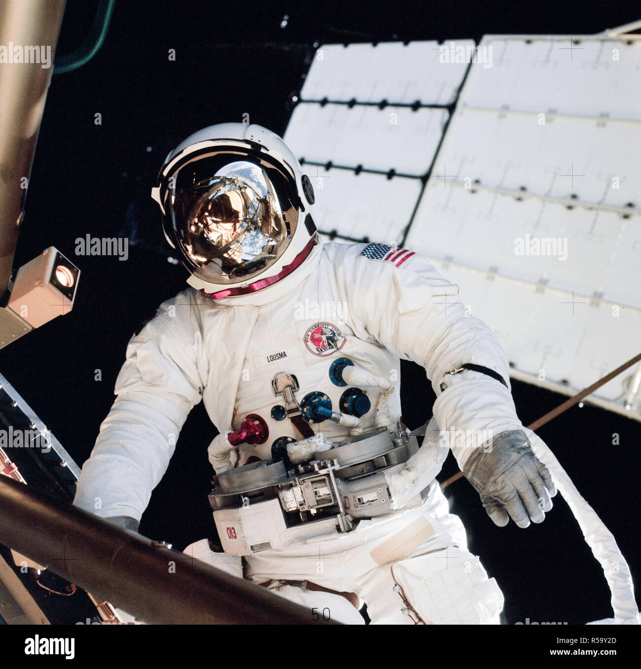 (6 August 1973) - - - Astronaut Jack R. Lousma, Skylab 3 Pilot, beteiligt sich an der Aug 6, 1973, Extra Vehicular Activity (EVA) Stockfoto