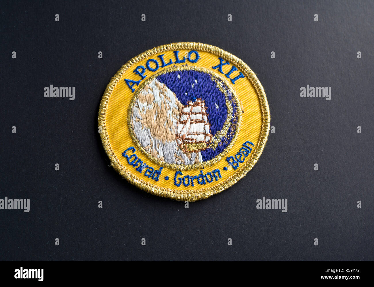 NASA Apollo 12 Mission Patch. Bestickte mission Patch. Stockfoto