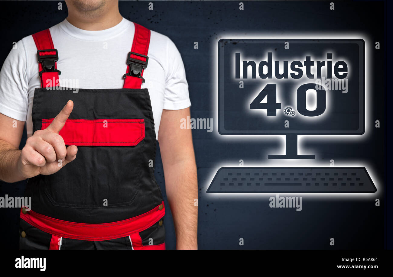 Industrie (in der deutschen Industrie) 4.0 und Handwerker-Konzept. Stockfoto