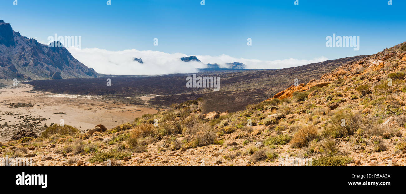 Lavalandschaft Vulkan Teide Teneriffa Kanarische Stockfoto