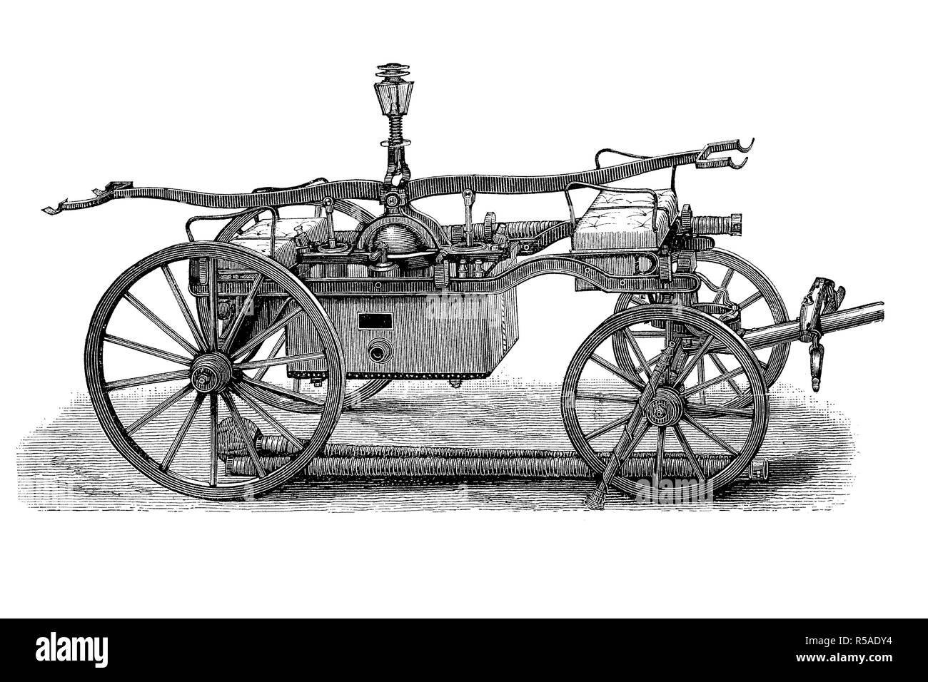 Historische Handbetriebene Pumpe aus dem 19. Jahrhundert, Deutschland Stockfoto