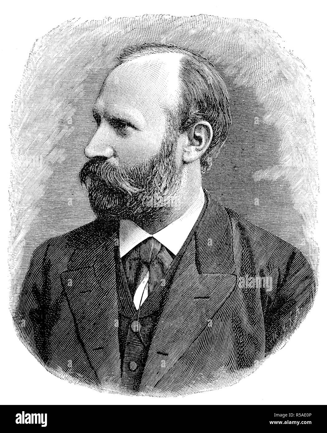 Heinrich Wilhelm Gottfried von Waldeyer-Hartz, 6. Oktober 1836, vom 23. Januar 1921, deutscher Anatom, berühmt für die Konsolidierung der Stockfoto