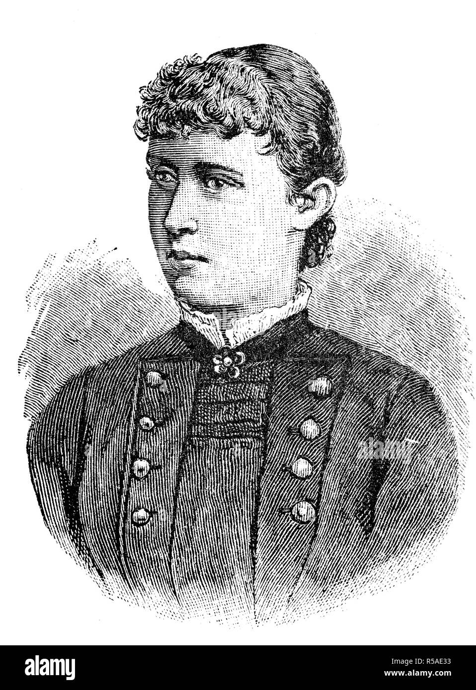 Prinzessin Heinrich, Irene Louise Marie Anne, Prinzessin von Hessen und bei Rhein, Juli 11, 1866, 11 November, 1953, Holzschnitt, 1888 Stockfoto