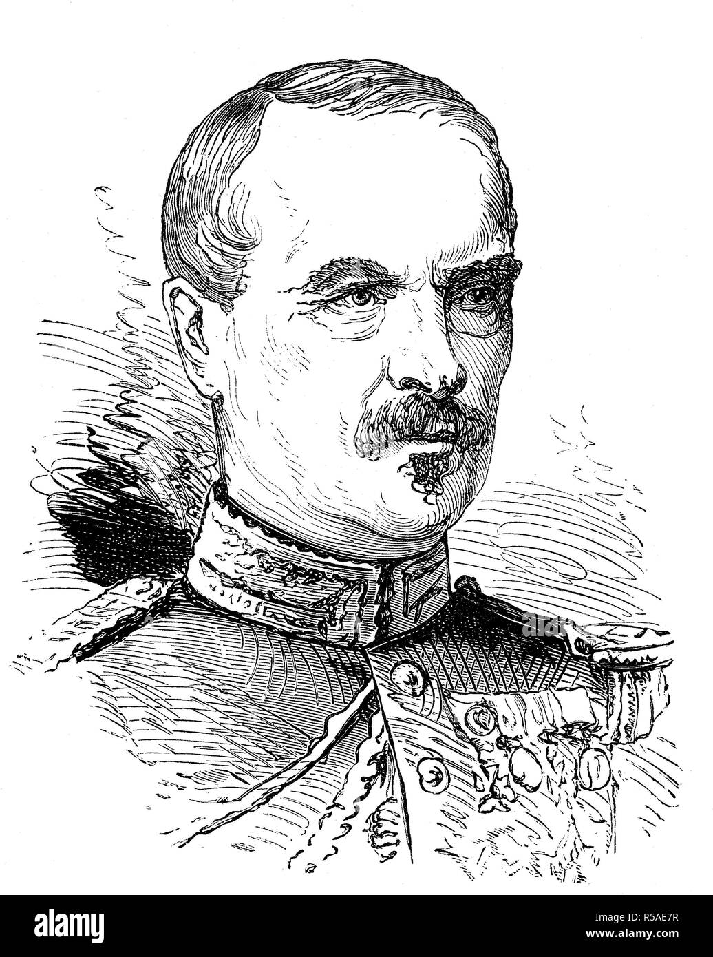 Charles Auguste Frossard, 26. April 1807, 25. August 1875, französischer General, Holzschnitt, Porträt, 1885, Frankreich Stockfoto