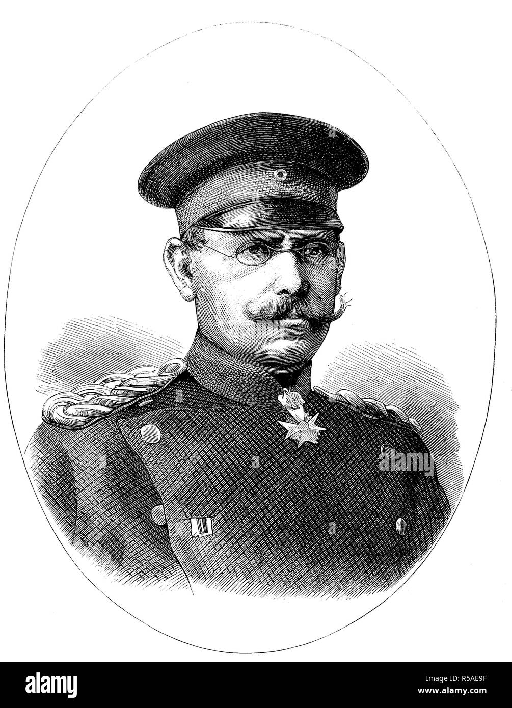 Heinrich Karl Ludwig Adolf von Gluemer, Juni 5, 1814, 3. Januar 1896, Offizier und Kommandant der Großherzoglich Badischen Division Stockfoto