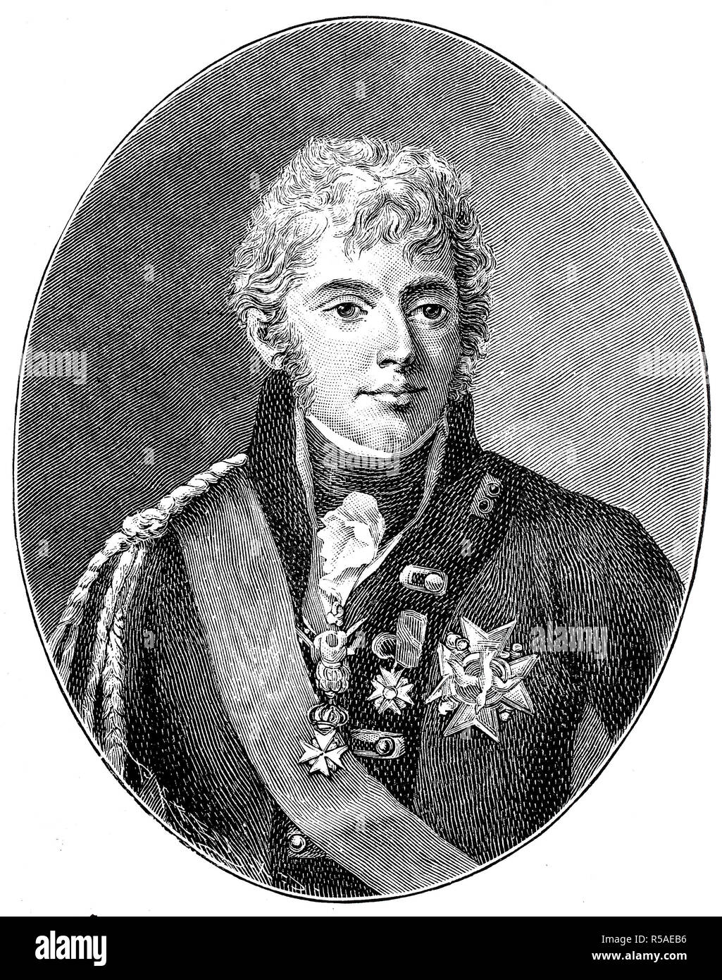 Charles-Ferdinand d Artois, Herzog von Berry, Januar 24, 1778, 14. Februar 1820, der jüngere Sohn des Comte d Artois Stockfoto