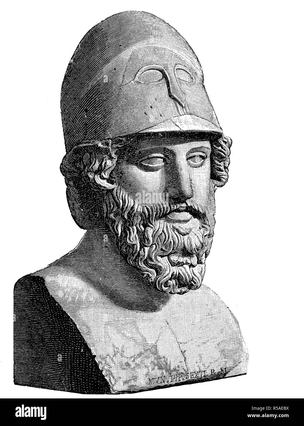 Themistokles, um 524 v. Chr. um 459 v. Chr., ein Staatsmann und General von Athen, Holzschnitt, Griechenland Stockfoto