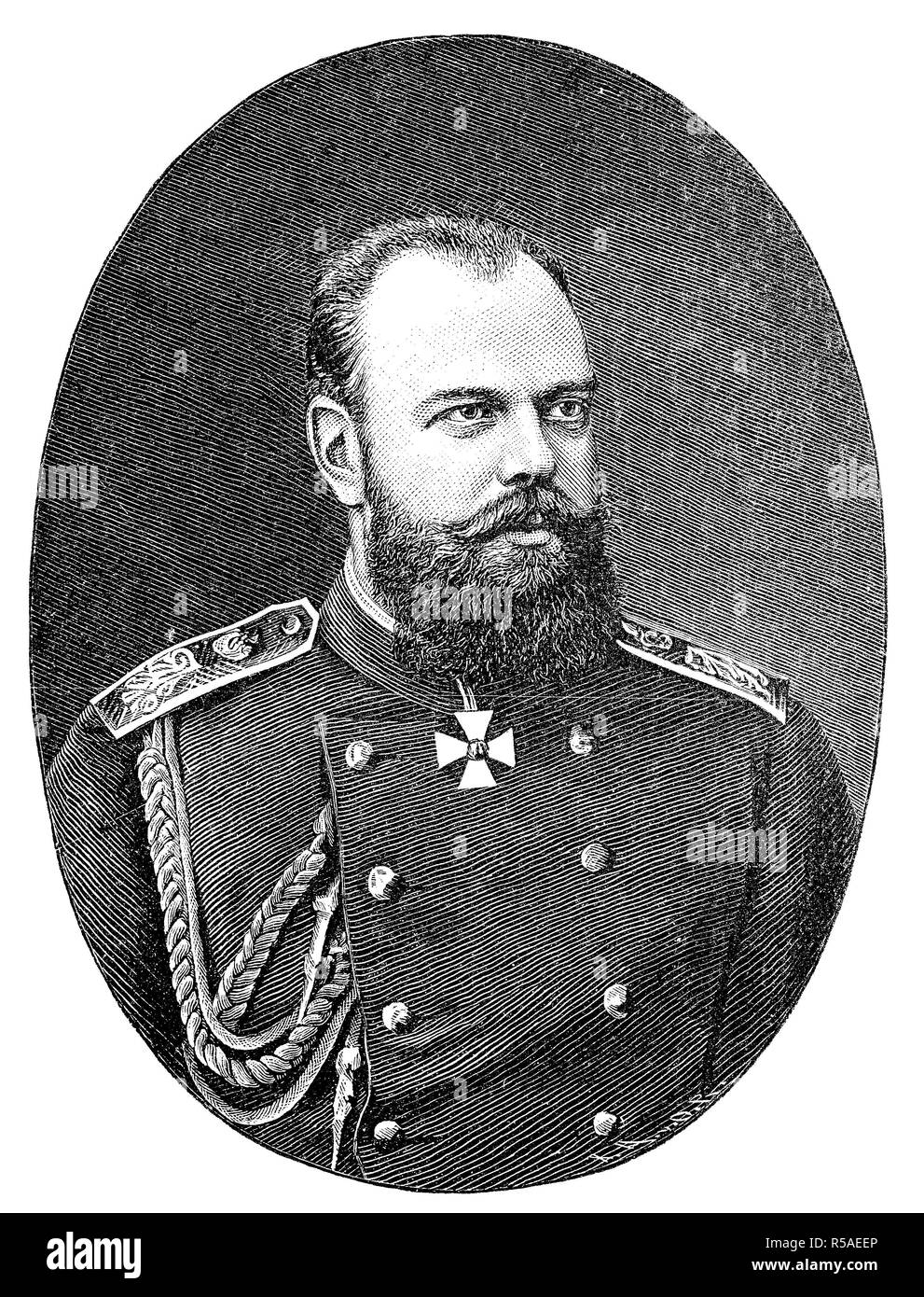 Alexander III., 10. März 1845, 1. November, Kaiser von Rußland, Holzschnitt, Russland Stockfoto