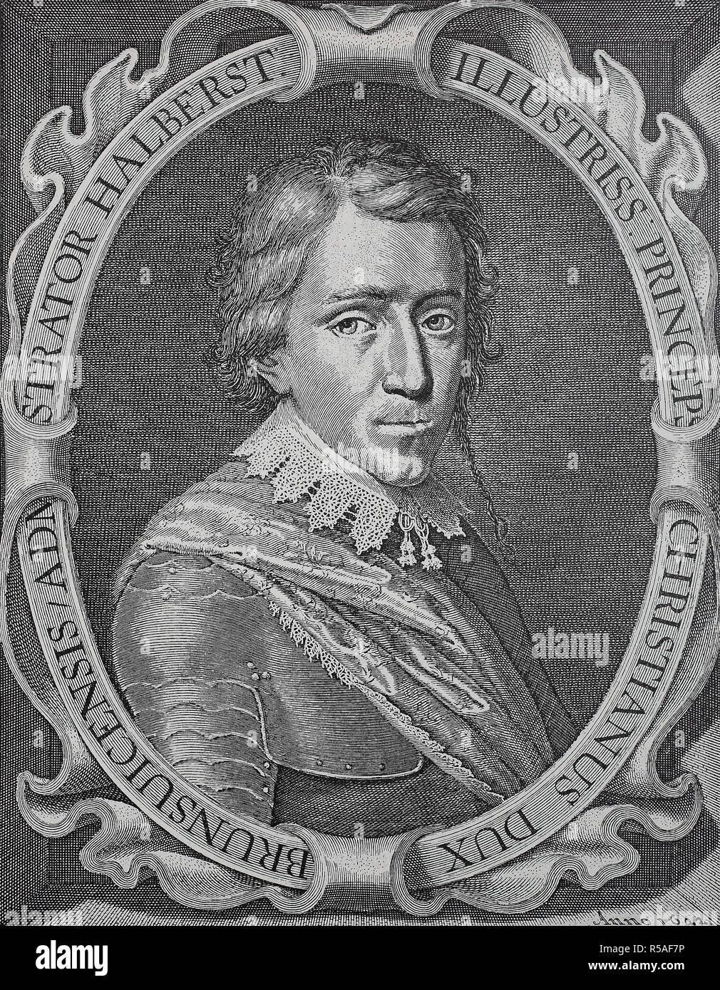 Christian der Jüngere der Brunswick-Wolfenbuettel, September 20, 1599, Juni 16, 1626, Holzschnitt, Deutschland Stockfoto