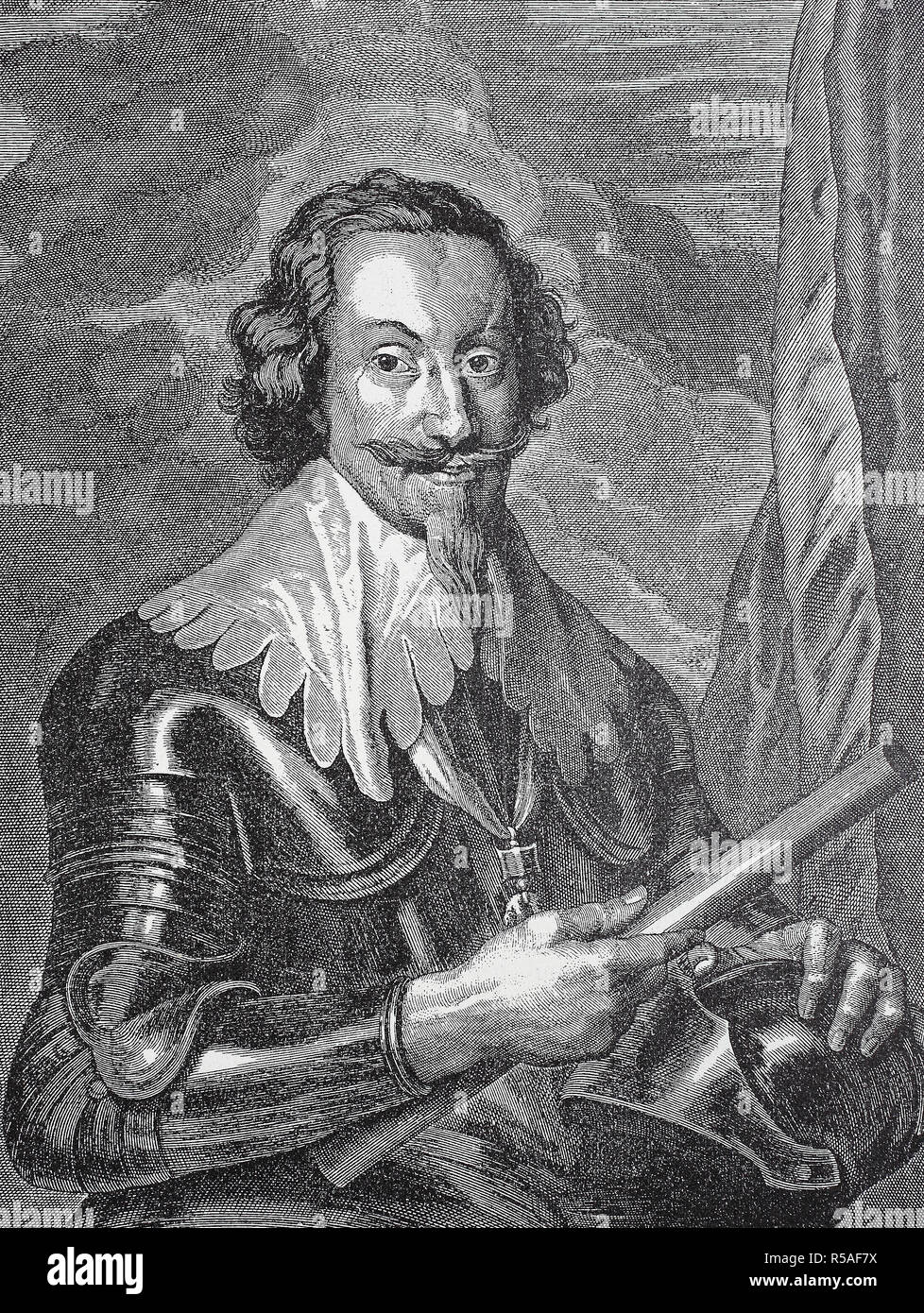 Gottfried Heinrich Graf zu Pappenheim, Juni 8, 1594, 17. November 1632, General im Dreißigjährigen Krieg, Holzschnitt, Deutschland Stockfoto