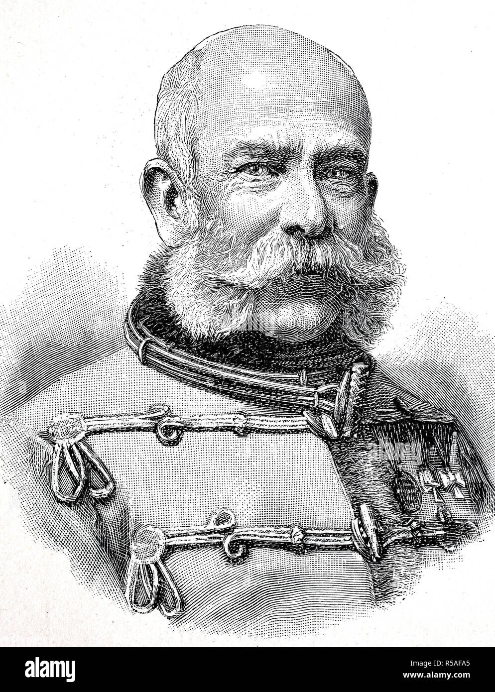 Franz Joseph I., 18. August 1830, vom 21. November 1916 auch Erzherzog Franz Joseph Karl von Österreich aus dem Hause Stockfoto