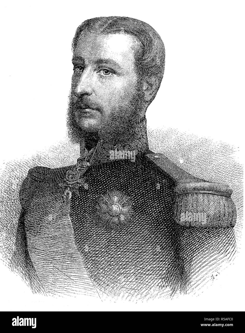 Leopold II., Leopold Ludwig Philipp Maria Viktor, April 9, 1835, 17. Dezember 1909., König der Belgier, Holzschnitt Stockfoto
