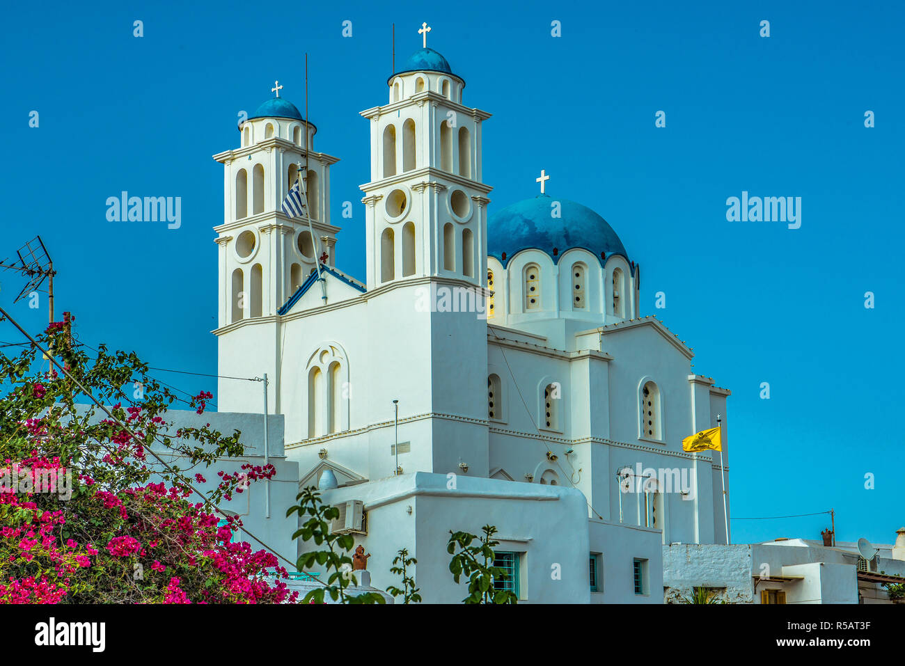 Griechenland. Sifnos Insel. Ano Petali Village. Agios Ioannis Kirche Stockfoto